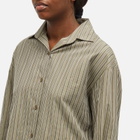 Faithfull The Brand Women's En Vau Stripe Shirt in Khaki Stripe