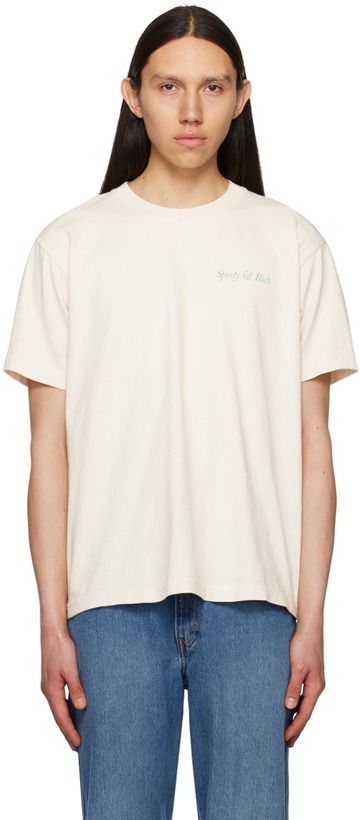 Photo: Sporty & Rich Beige Printed T-Shirt