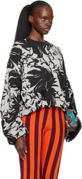 Dries Van Noten Gray & Black Draped Sweatshirt