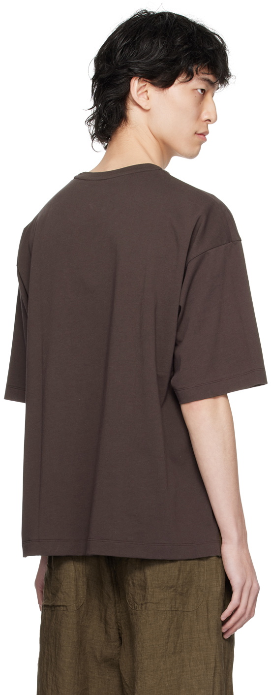 YLÈVE Brown Dropped Shoulder T-Shirt