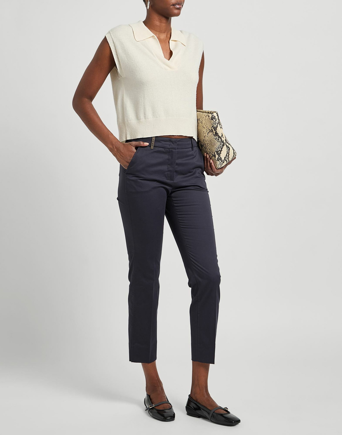 Peserico Icon 4718 Womens Pants Midnight in Blue