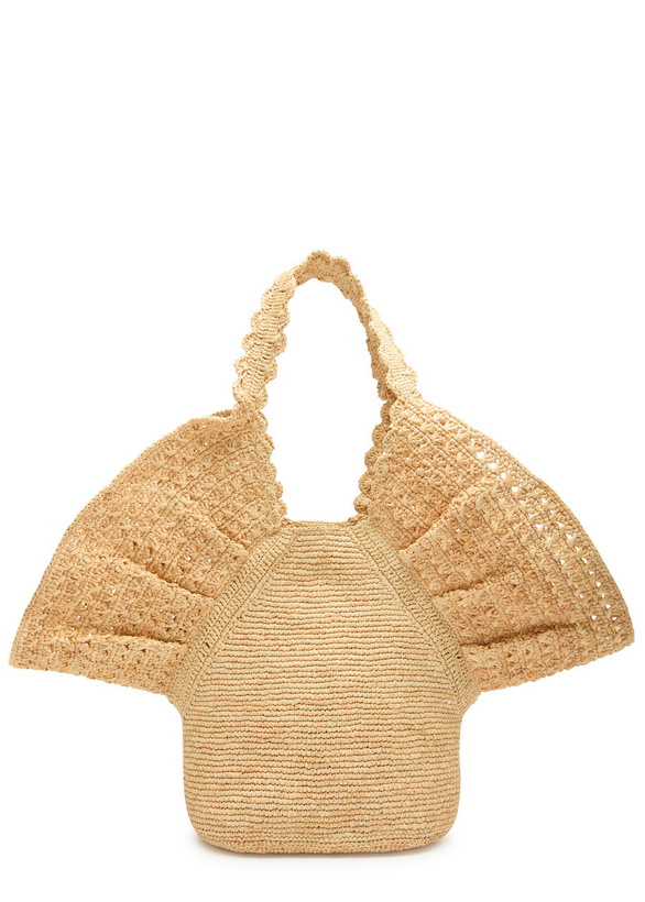 Photo: Zimmermann Ruffled Raffia Tote - Natural - One Size