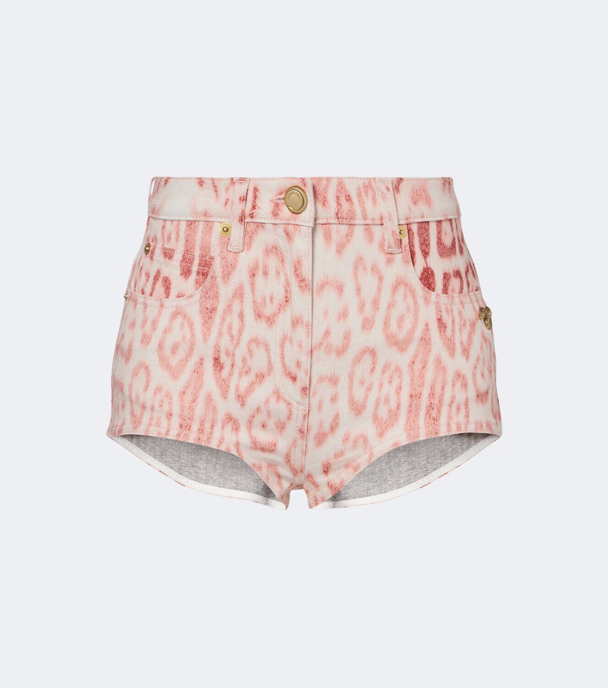 Roberto Cavalli Leopard-print denim shorts