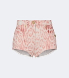 Roberto Cavalli Leopard-print denim shorts