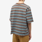 Checks Downtown Men's Stripe T-Shirt in Brown/Blue