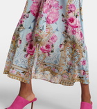 Camilla Embellished floral silk crêpe midi dress