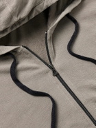 James Perse - Garment-Dyed Cotton-Jersey Zip-Up Hoodie - Gray