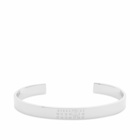 MM6 Maison Margiela Men's Number Logo Cuff in Polished Silver