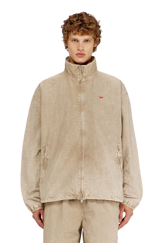 Photo: Diesel Treated taslan jacket with treated finish - Jackets Mens in Beige