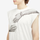 MM6 Maison Margiela Men's Hand Print Sleeveless T-Shirt in Off White