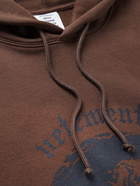 VETEMENTS - Logo-Print Cotton-Blend Jersey Hoodie - Brown