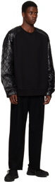 Juun.J Black Quilting Sweatshirt