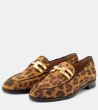 Aquazzura Brandi leopard-print leather loafers