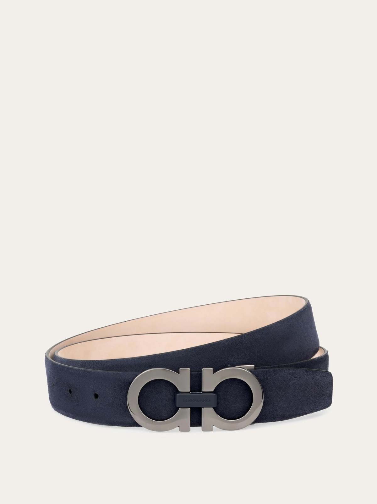 Ferragamo Mens Adjustable Gancini belt in Blue