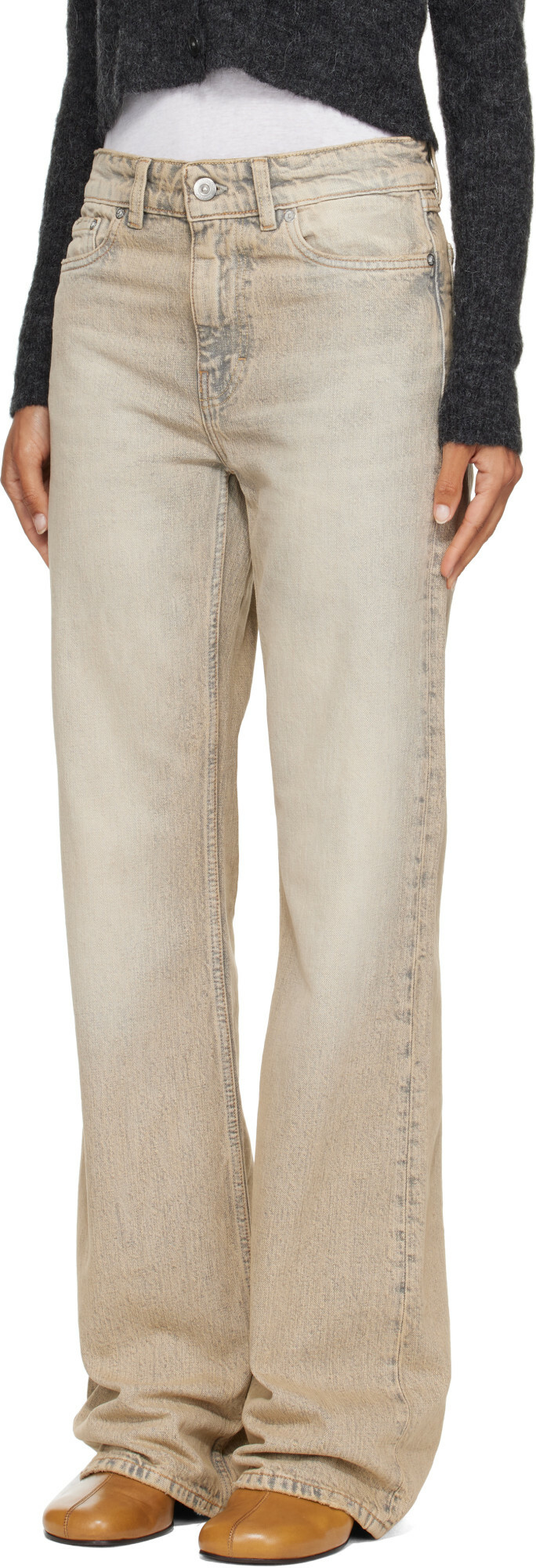 OUR LEGACY Beige Boot Cut Jeans