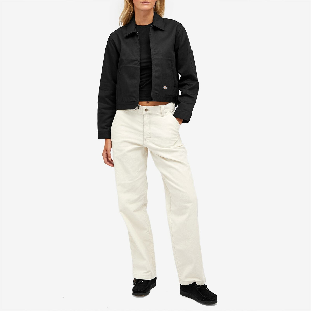 Dickies Women's Unlined Cropped Eisenhower Jacket in Black Dickies