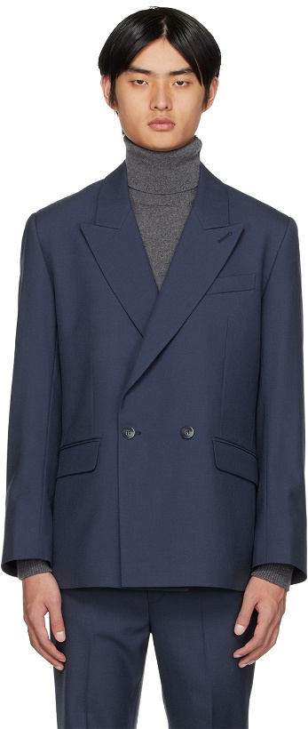 Photo: Ernest W. Baker SSENSE Exclusive Navy Double-Breasted Blazer