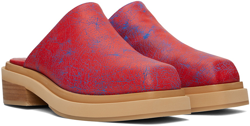 Eckhaus Latta Red & Tan Zoe Clogs Eckhaus Latta