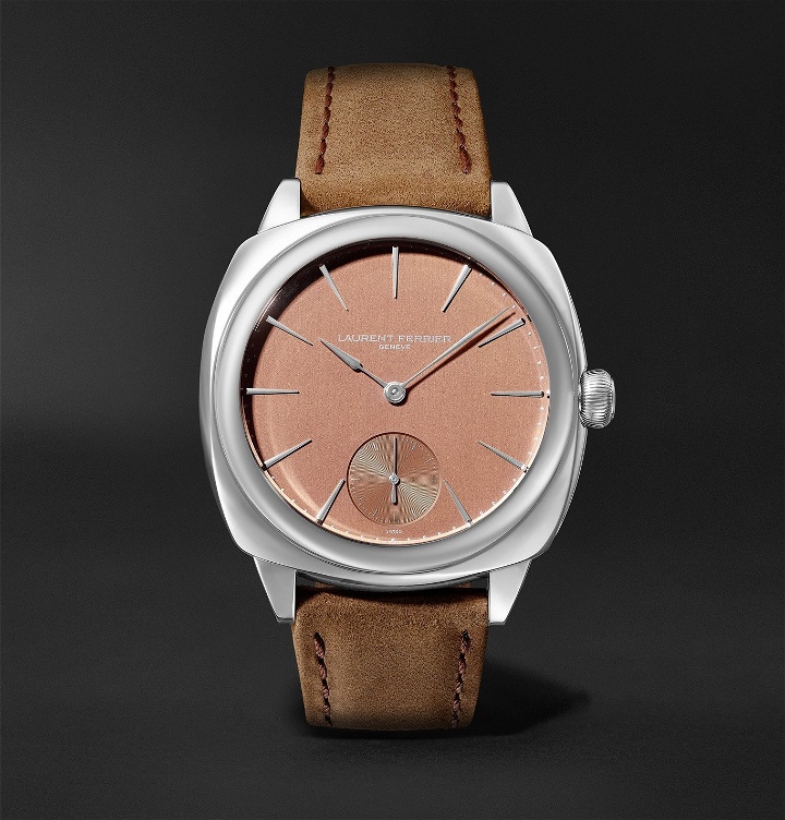 Photo: Laurent Ferrier - Square Automatic 41mm Stainless Steel and Leather Watch, Ref. No. LCF013.AC.RG1.1 - Pink