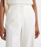 Costarellos Pleated wool-blend wide-leg pants