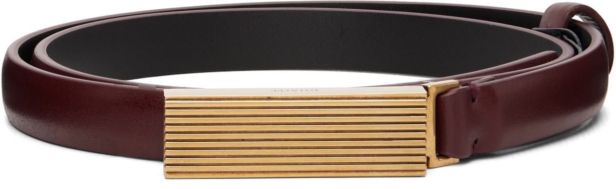 Khaite Saddle Leather Belt, 85, Burgundy KHAITE Empire leather belt | NET-A-PORTER main image 3