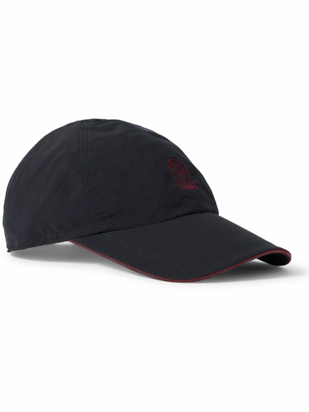 Photo: Brunello Cucinelli - Embroidered Twill Baseball Cap - Blue