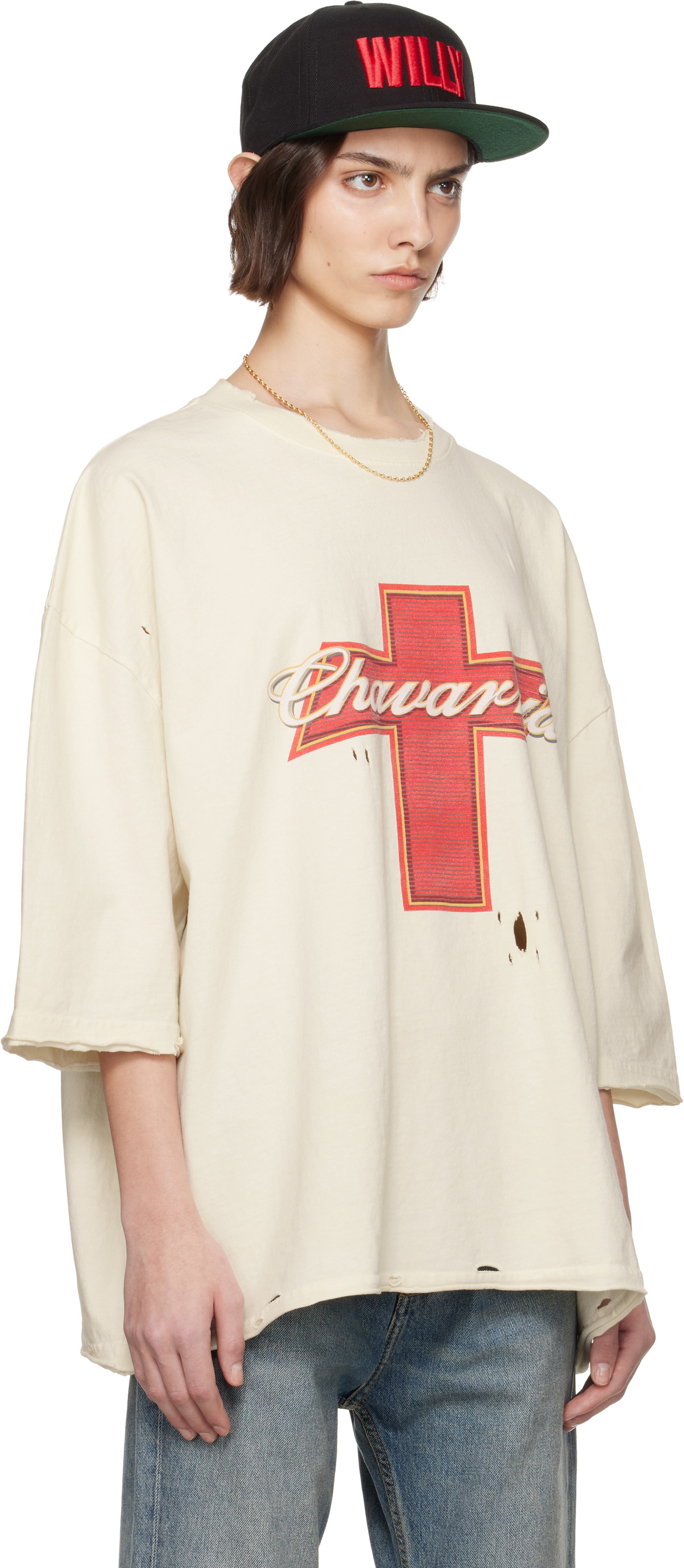WILLY CHAVARRIA Off-White Budweiserria Destroyed Buffalo T-shirt 