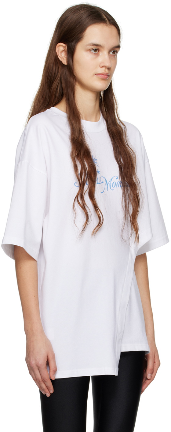 J KOO White Asymmetric T-Shirt
