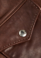 Second Layer Trucker Leather Jacket Brown
