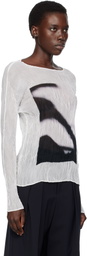 ISSEY MIYAKE White May Shadow Study Chiffon Twist T-shirt