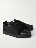Christian Louboutin - Fun Louis Junior Studded Mesh and Leather Sneakers - Black