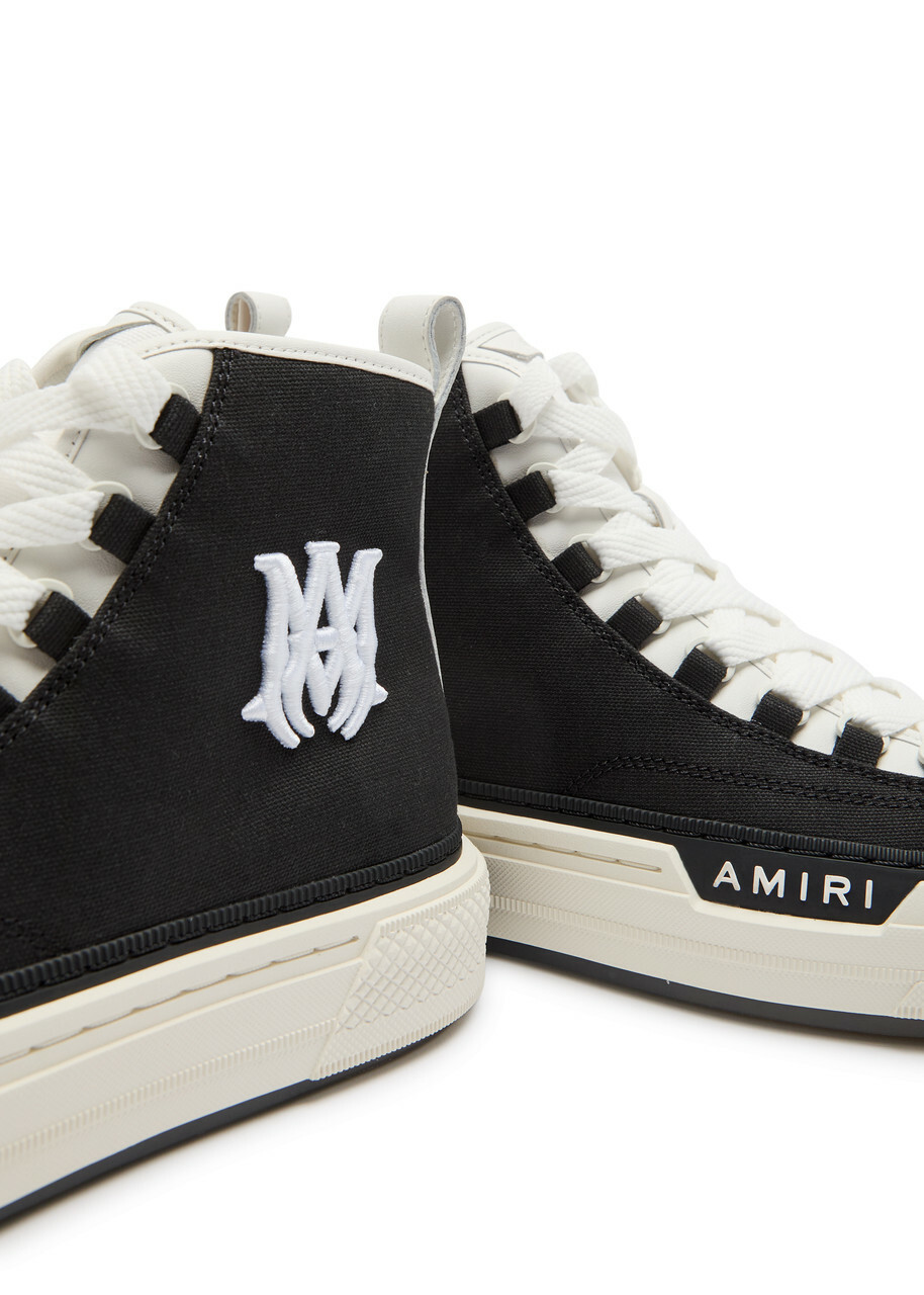Amiri MA Court Hi Logo-embroidered Canvas Sneakers Black