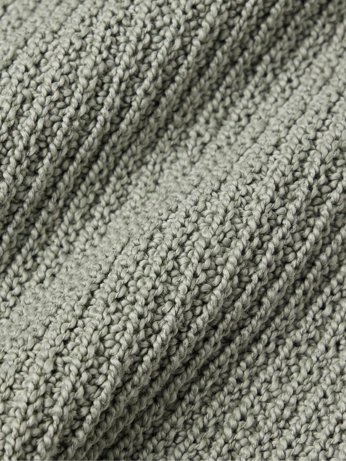 Boglioli - Shawl-Collar Garment-Dyed Ribbed Cotton Cardigan - Green