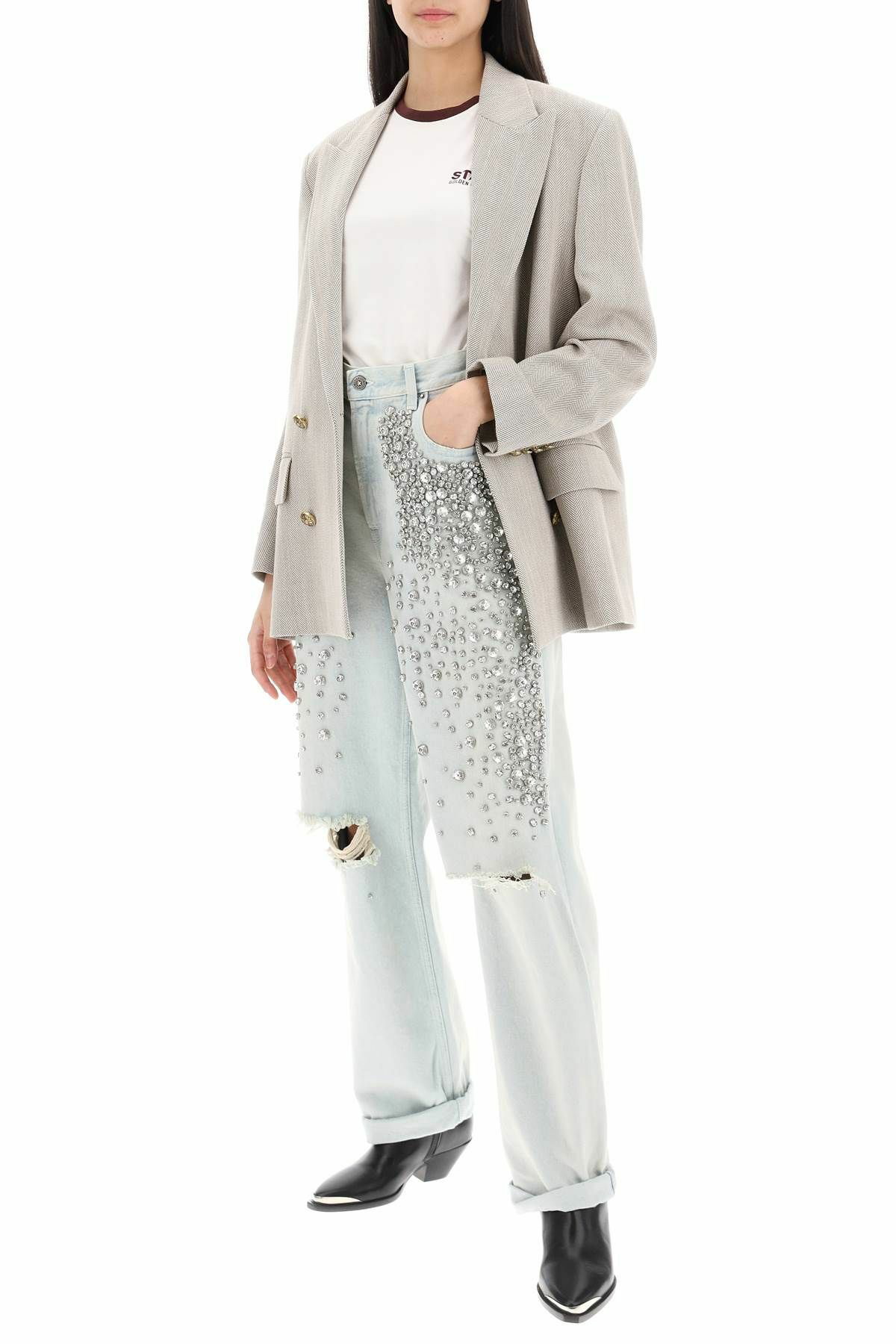 GOLDEN GOOSE double-breasted blazer in h Beige Golden Goose