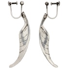 Saint Laurent Silver Animalier Feather Earrings