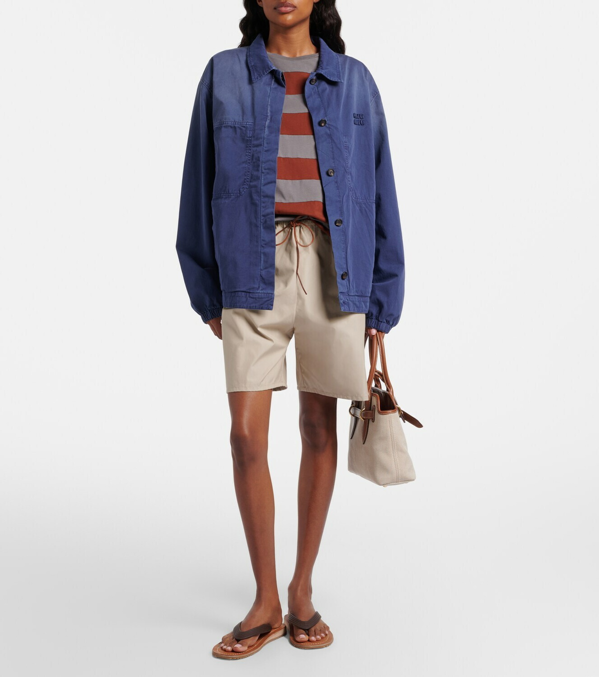 Miu Miu Cotton twill blouson jacket