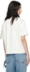 AREA White Crystal Heart Cutout Relaxed T-shirt