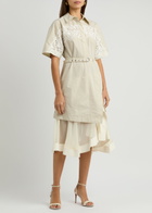 3.1 Phillip Lim Belted Cotton-blend Midi Shirt Dress Stone
