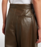 Bottega Veneta Pleated leather straight pants