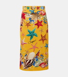 Dolce&Gabbana Capri printed silk-blend midi skirt