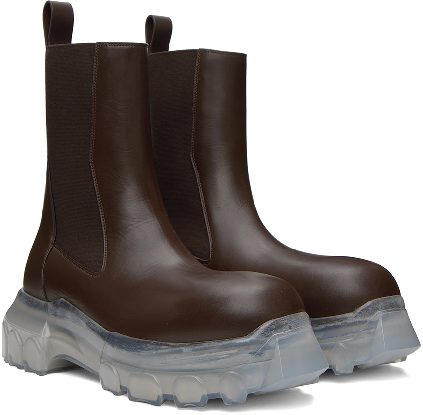 Rick Owens Brown Beatle Bozo Tractor Boots Rick Owens