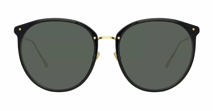 Photo: Linda Farrow Kings - Black / Yellow Gold Sunglasses