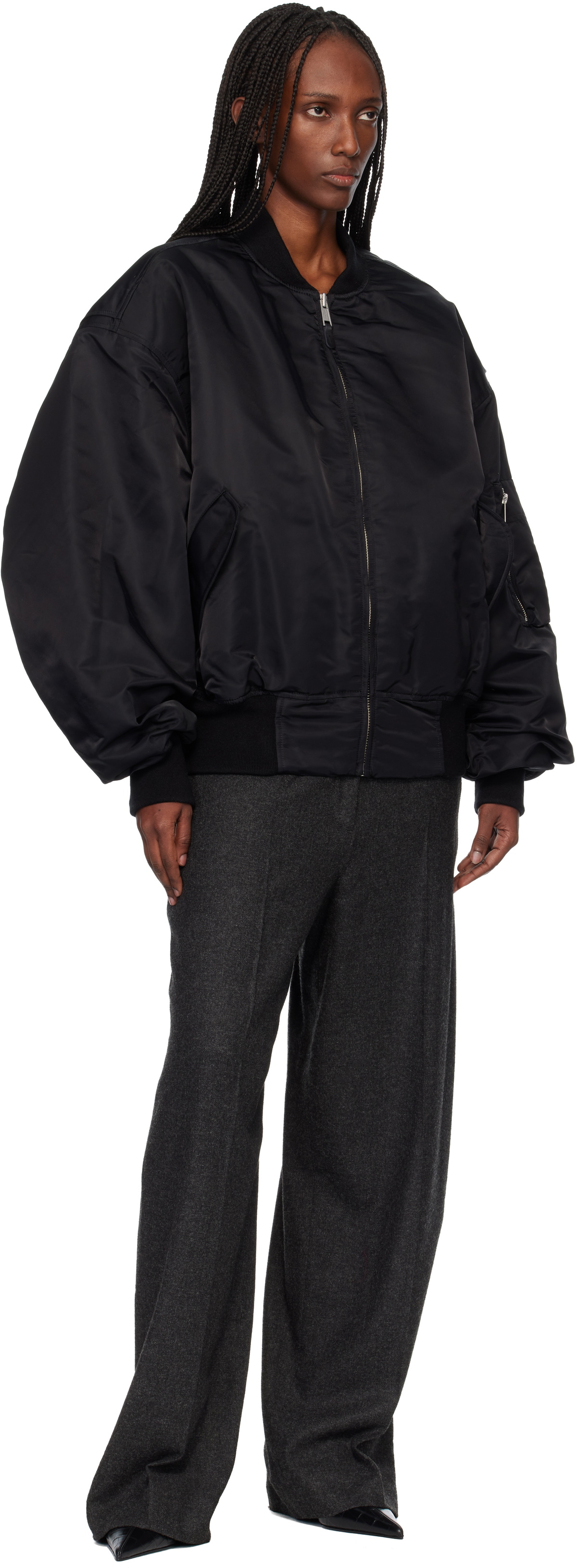 Entire Studios Black Broad Bomber Jacket