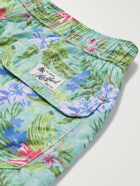 HARTFORD - Slim-Fit Mid-Length Printed Swim Shorts - Blue