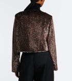Veronica Beard Bancroff sequined tie-neck jacket