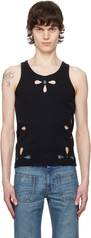 Photo: Coperni Black Petal Embroidered Tank Top