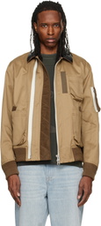 sacai Beige Cotton Chino Bomber Jacket