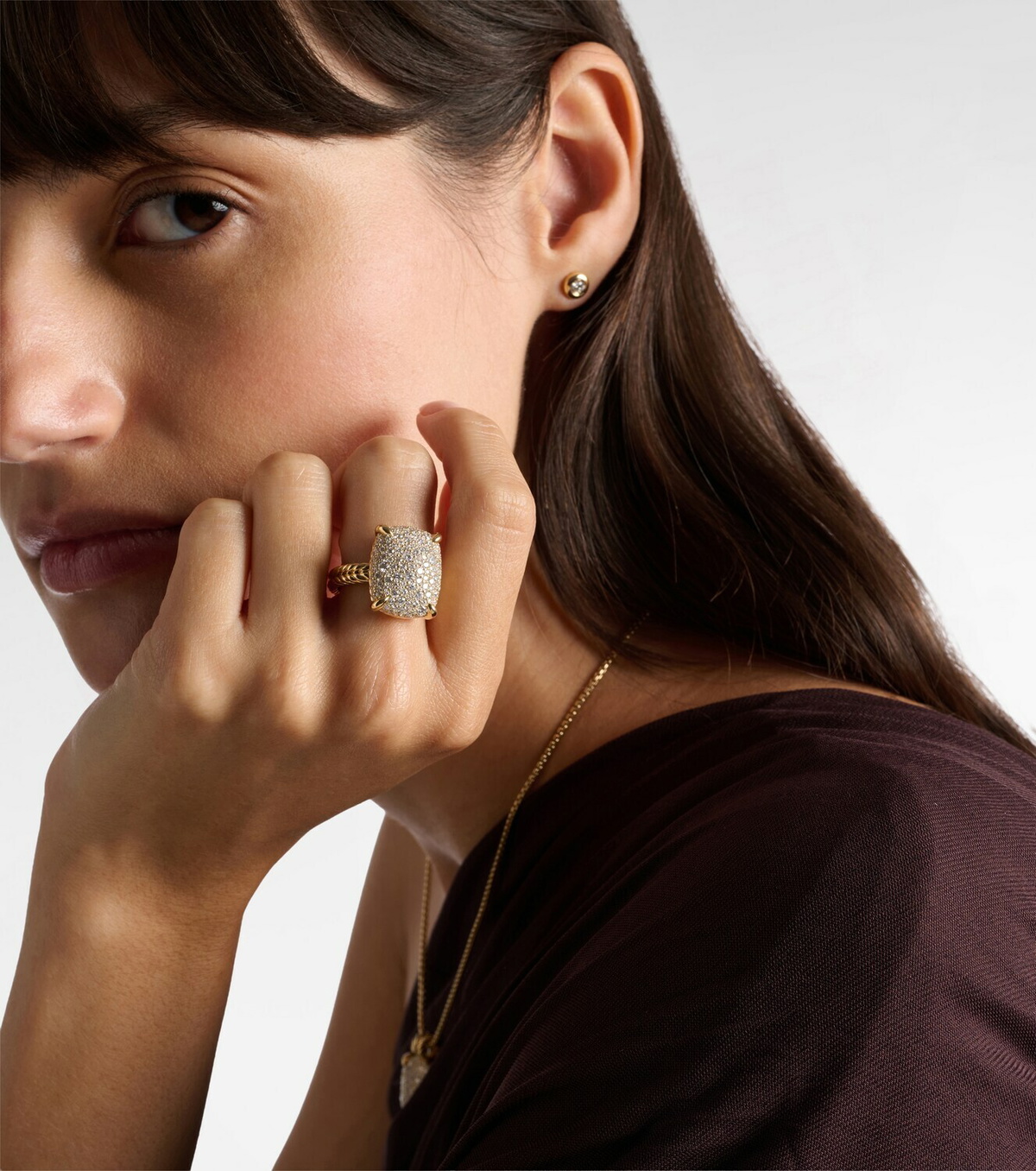 David Yurman Châtelaine® 18kt gold ring with diamonds