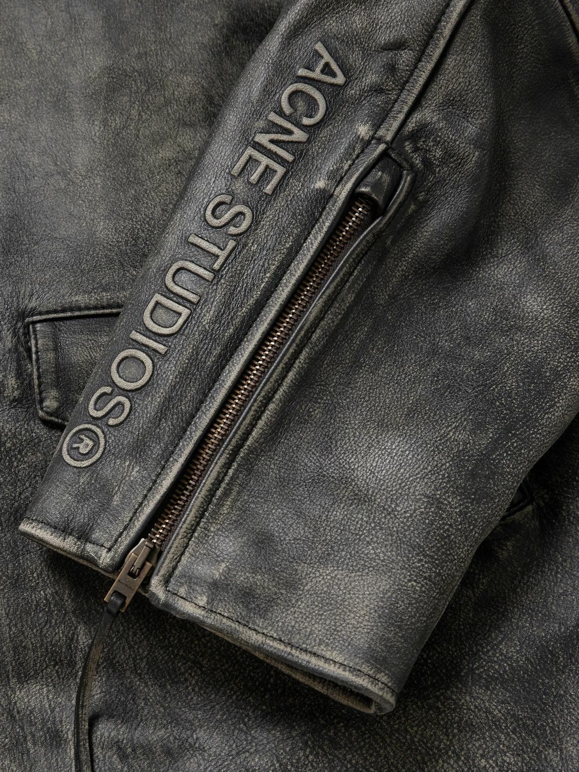 Acne Studios - Logo-Embossed Leather Biker Jacket - Black Acne Studios