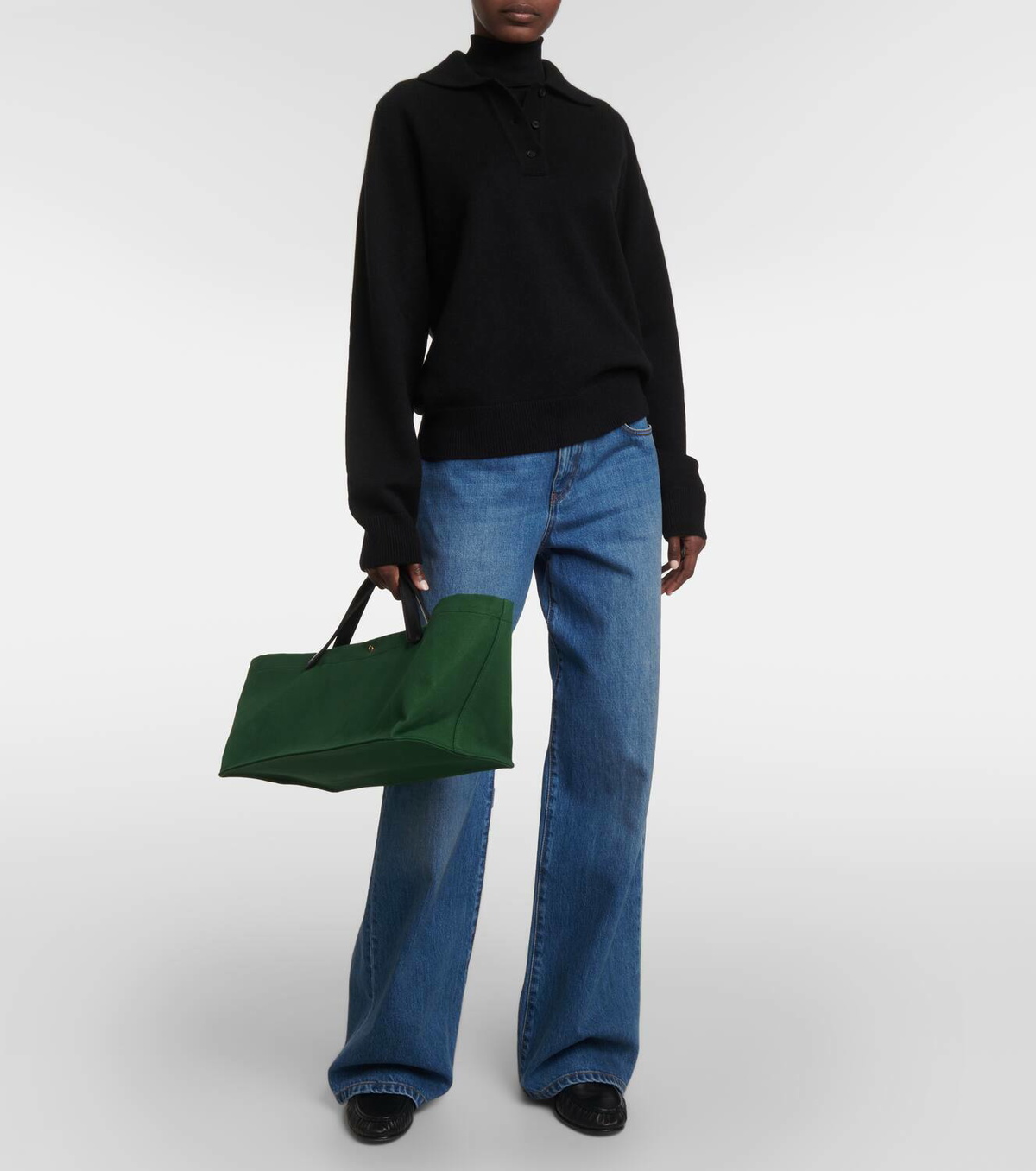 \"THE ROW\" Idaho XL トートバッグ Idaho XL canvas tote bag in black - The Row | Mytheresa